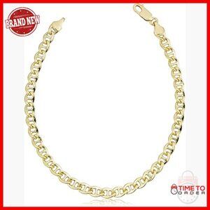 14k Gold Filled Mariner Link Bracelet 8.5 Inch Unisex Jewelry